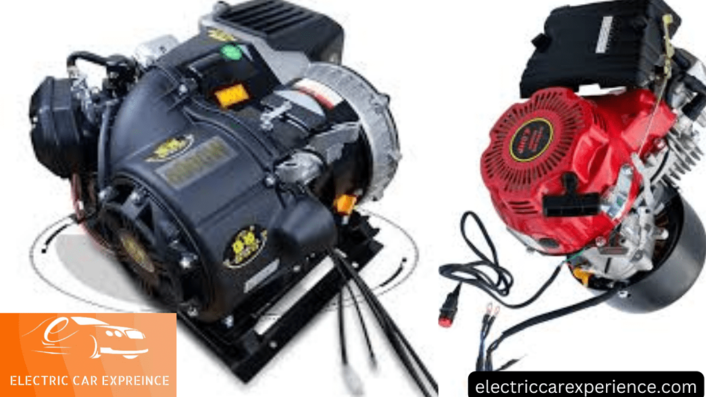 An electric car battery range extender is a secondary onboard power generator – usually a small gasoline engine – that charges an electric car's battery as you drive. The range extender is only intended as a backup when the battery is nearly depleted, not for continuous use.